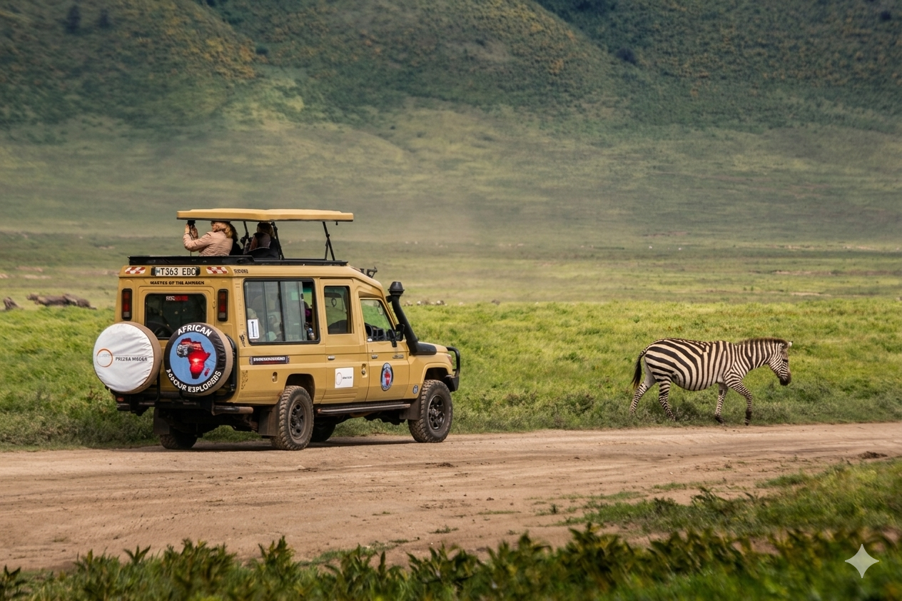 Serengeti Luxury Safari Package — Maasai guide on game drive, Tanzania
